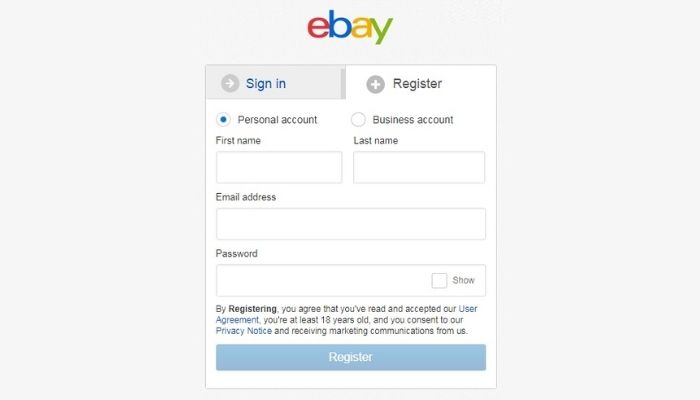 Cách tạo tài khoản eBay được đánh giá khá đơn giản và nhanh chóng