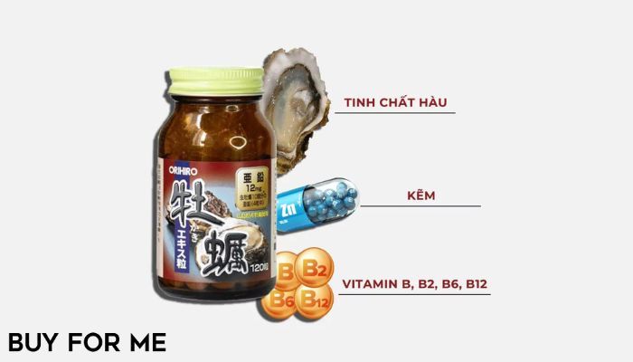 Viên uống hàu tươi Orihiro chứa nhiều dưỡng chất tốt cho sức khỏe sinh lý nam giới
